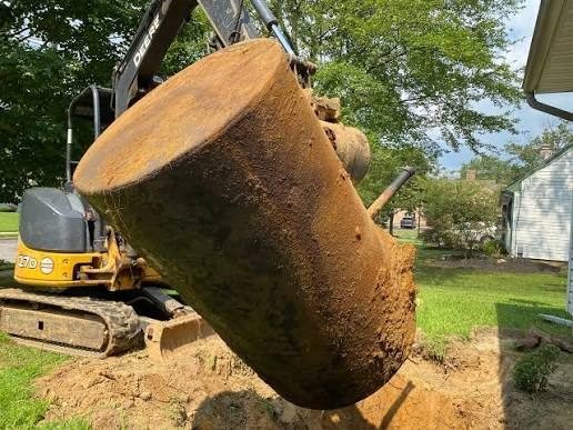 oil tank removal project in Richmond