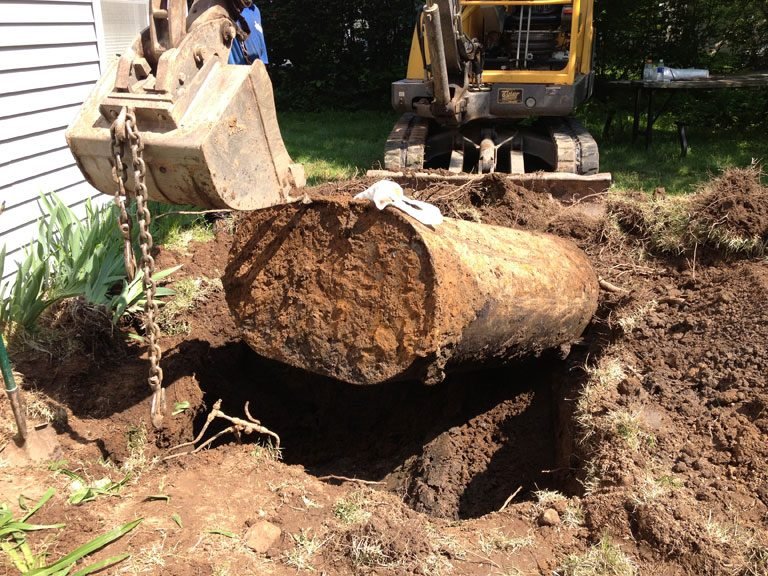 oil tank removal project in Richmond