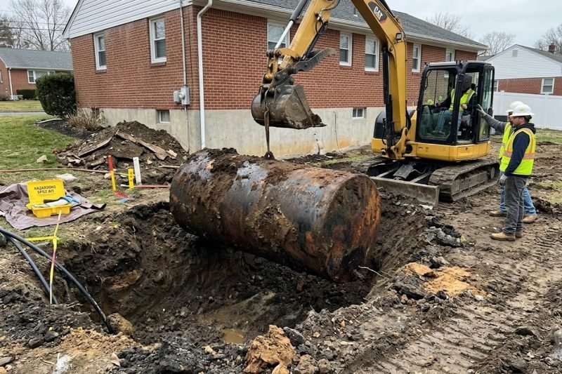 oil tank removal project in Richmond