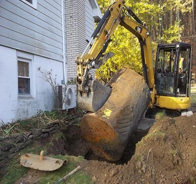 oil tank removal project in Richmond