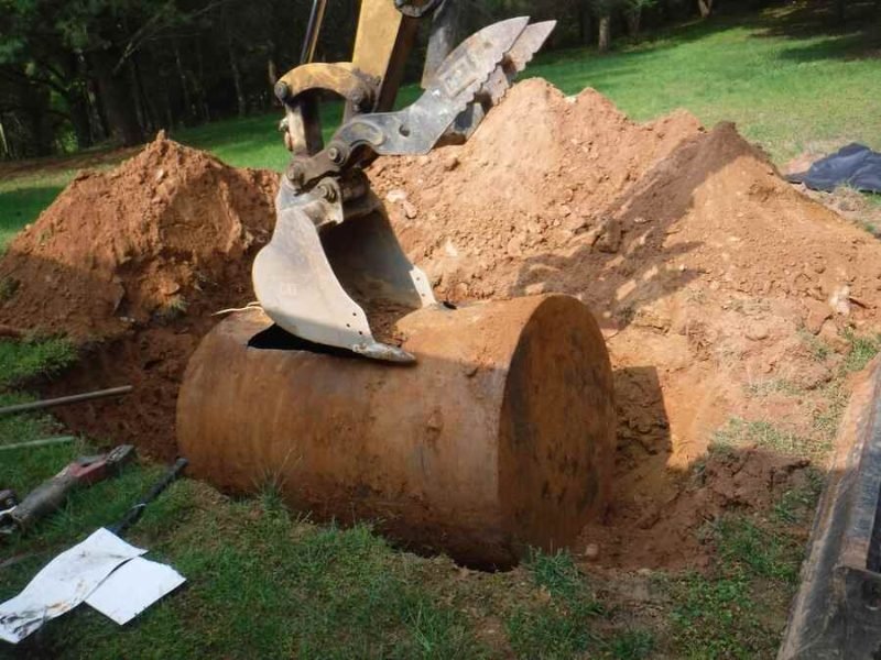 oil tank removal project in Richmond